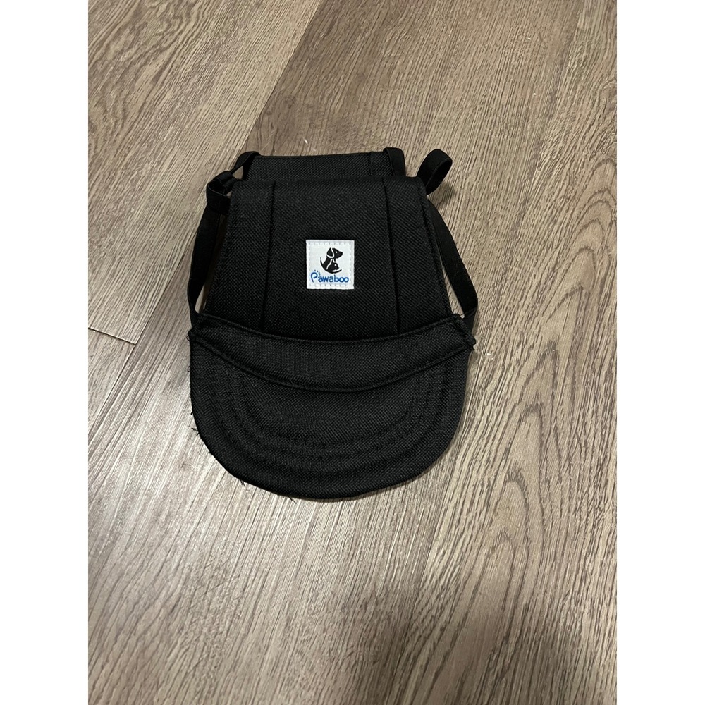 Pawaboo Dog Baseball Cap Black Pet Sun Hat‎ with Ear Holes Size M